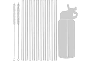 AYHYHLJZJ 10 Pajitas Reutilizables de Plástico para Stanley 20/30/40 oz Tumbler, compatibles con botellas de agua Hydro Flask con 2 cepillos de limpieza, Inodoro, Fácil de Limpiar, Material Grado Alimenticio