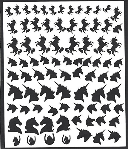 Unicorn Nail vinyl stickers ( Black )