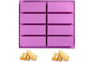 LMOGWL 1 stampo rettangolare in silicone,8 cavità grano bastone utensili da forno,utilizzati per la produzione di cioccolato,tartufo,pane,muffin,brownies,cheesecake e sapone stampi rettangolari in