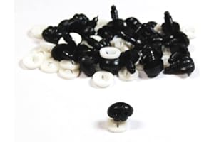 celloexpress Black Animal/Dog Nose 9mm x 7.5mm Plastic Backs - Teddy Bear & Soft Toy Making Detailed Nose - Pack of 1