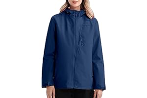 GENERIC Vestes de Randonnée Anti-Pluie Manteau à Capuche Jacket Veste De Pluie Imperméable Femme Veste Softshell Doublé Polaire Coupe-vent Femme Légère Coupe Vent Pliable avec Capuche