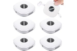 Flutesan 6 Pieces Retractable Cable Management Charging Cord Organizer Phone Cord Holder Retractable Cable Reels Small Winder Case for Usb Cable Headset Cord Mouse Wire Charger Cable (White)