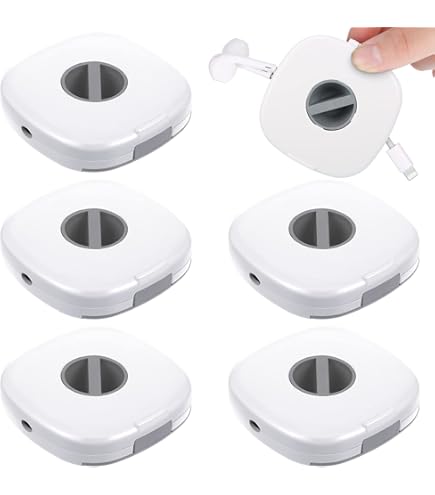 Nevenka 2 Pack Automatic Roll Earphone Cable Retractable Cord Winder-Black White | BIG W