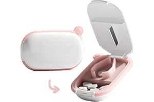MURRI&MURRDI Tablet Splitter Cutter, Small Pill Splitter Cute Pill Cutter for Small or Large Pills, Portable Medicine Cutter for Pocket Purse Medication Cutter for Vitamins (A Pink)