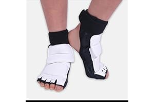 HERCHR 1 Pair Taekwondo Foot Protector, Taekwondo Sparring Gear Foot Protector Double Fixation Elastic Foot Protector Guard Martial Arts Kickboxing Karate Hapkido Foot Gear for Men Women Kids