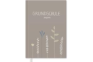 ‎EINE DER GUTEN Eine der Guten Lehrerkalender 2024 2025, A4 Grundschulplaner, 1 Doppelseite pro Woche, Hardcover Schulplaner für Schuljahr 24/25, Grau Beige mit Blumen, FSC Papier