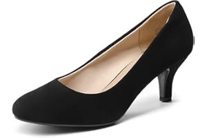 DREAM PAIRS Zapatos de Tacón Bajo Clásicos Mujer Zapatillas con Tacón Fina Zapatos de Salón PU