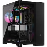 حافظة كمبيوتر CORSAIR icue LINK 6500X RGB Mid-Tower ATX ذات حجرة مزدوجة - أسود (CC-9011269-WW)
