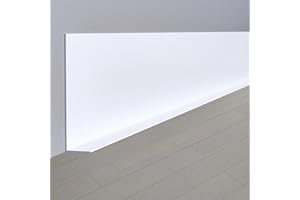 GELINTONG Flexible Skirting Board Roll - 60 x 20 mm (Length: 6 m, White) -Self Adhesive PVC Baseboard Wall Molding Trim - Skirting Boards Covers