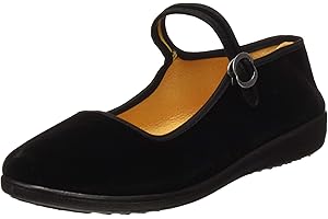 AIOTIO Le Scarpe da Donna in Velluto Mary Jane Cotone Nero Antiche Pechino Tessuto Liscio Scarpe da Danza Ginnastica Yoga