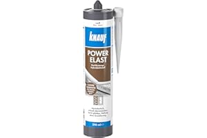 Knauf POWER-ELAST Hochleistungs Hybrid-Dichtstoff zum Verfugen von Anschluss-Fugen – Fugen-Dichtstoff u.a. für Holz, Stein, Mauer-Werk und Gips-Platten, 290 ml