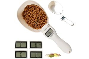NNOUONN Digital Food Measuring Spoon Scale, Adjustable Weighing Spoons Cup LCD Display, Kitchen Cooking Tools Gadgets Baking Gifts for Measure Condiments Ingredients Tea Pet Dog Cat 800g/1g with 4 Unit Modes