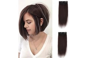 SJZDYLXY 30cm Thick Straight Hairpieces Adding Extra Hair Volume Clip in Hair Extensions for Short Hair Invisible Fluffy Hair Pieces Hair Pad Extensions Hair Topper for Women with Thinning Hair