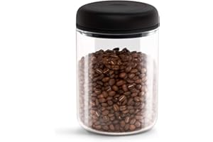 Fellow Contenitore per il vuoto per la conservazione di caffè e alimenti, pompa per vuoto integrata, chiusura ermetica 1,2 litro Vetro trasparente