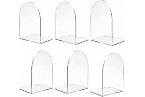 Arch AcrylicBookends-FR Deefongo 6Pcs Serre-Livres en Acrylique, extrémité de Livre Robuste, Organisateur de Bureau Transparent pour Le Cadeau Chambre à Coucher, bibliothèque, Bureau, école et Bureau