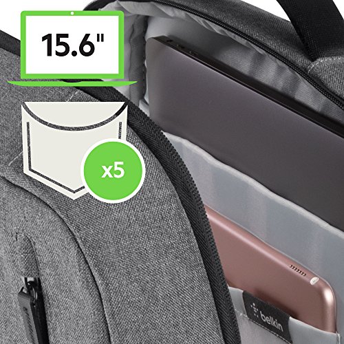 Belkin Classic Pro Rucksack  15 6 Zoll  Laptop-Tasche  Grau