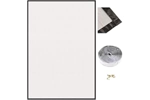 QINGMUSENLIN Moustiquaire fenêtre avec Bande Agrippantes Adhésives Format personnalisé Moustiquaire Universelle pour Fenêtre,Maille Lavable, Bricolage, Protection Contre les Moustiques et les Insectes 96x140