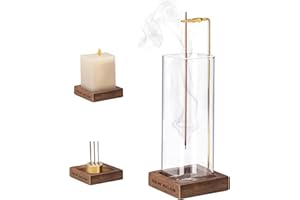KAYCOLIN Room Décor Räucherstäbchenhalter, Räucherstäbchen mit Abnehmbarem Glas Aschefänger, Räucherstäbchen Halter für deko Wohnzimmer, Yoga deko, Zimmer deko.
