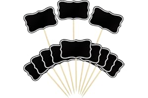 HSYTEK Lot de 24 Tableaux Noirs avec Accessoires de Buffet, Drapeaux pour Etiquettes de Fête, Etiquettes de Prix, Décorations de Cupcakes, Sandwichs