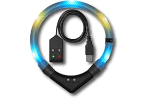 LEUCHTIE® Easy Charge Light Collar Ice Blue/Vanilla, Size 45, LED Collar for Dogs, USB Rechargeable, Constant Luminosity, Waterproof, Extremely Bright