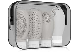 TABKSOLA Flaconi da Viaggio, 4 Pezzi Contenitori da Viaggio Anti-perdite, Set di Bottiglie da Viaggio Multifunzionale.