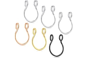 AceFun sztuczna przegroda nosowa pierścień twarz nos obręcz nos pierścień do nosa bez przekłucia klips mała helix tragus kolczyki obręcz księżyc sztuczne ciało piercing biżuteria dla kobiet mężczyzn e Stal nierdzewna, colore: 4 Kolory, cod. DXY-jbh004-1