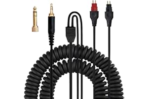 Xingsiyue Cavo a Spirale di Ricambio Compatibile con Sennheiser HD650 HD600 HD660s HD580 Cuffie - Estensione per Cavo da 5M con Adattatore da 6.35MM