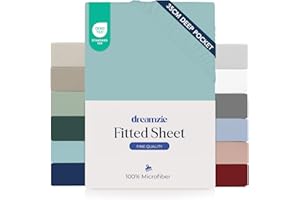 Dreamzie Prześcieradło 140x190/200 Czapka 35 cm na gruby materac - 100% mikrofibra - Aqua, certyfikowane bez produktów chemicznych (Oeko TEX), prześcieradło z pełną gumką