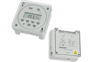 Wengart Digital timer CN101A 230 V, veckotimer programmerbar, potentialfri kontakt med skyddskåpa, LCD-display tidsrelä för u