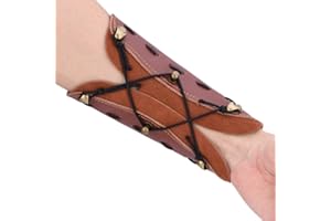 Wakects Protezione della Protezione del Braccio, Guardia del Braccio Protettivo in Pelle di Vacchetta con Dimensioni Regolabili per Bambini e Adolescenti