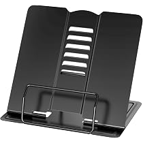Leggio Da Tavolo In Legno Regolabile Con Base Girevole 360° E Clip Per Pagine – Supporto Pieghevole Per Libri, Tablet E Ricette – Portata 10kg - 6
