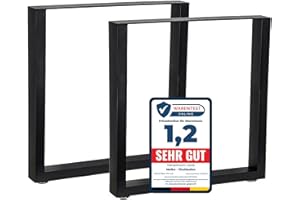 ‎MELKO Melko 2X Tischkufen aus Vierkantprofilen 80x40 mm Tischuntergestell 60 x 72 cm Tischbeine Tiefschwarz inkl. Bodenschoner