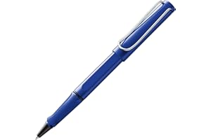 ‎LAMY Lamy safari blue Tintenroller – zeitlos klassicher Stift mit ergonomischem Griff & Strichbreite M - Gehäuse aus robustem ASA-Kunststoff – mit Tintenrollermine M 63 in blau