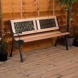 Marke: Garden Vida Gartenbank, Doppelkreuz Design 3 Sitzer Außenbereich Vorgarten Möbel Möbelstück Sitzmöglichkeiten Hölzern Bretter Gusseisen-Beine Park Innenhof Terrasse Sitz von Garden Vida