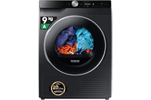 Samsung Asciugatrice AI Control DV90DG6845LB/U3, 9 kg, Pompa di Calore, Wifi, QuickDrive, AI Dry, Sensore Optimal Dry, Display AI Control, Carica Frontale, 60L x 85H x 60P cm
