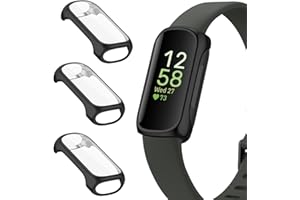 KZIOACSH Case with Screen Protector for Fitbit inspire 3/inspire 2, 3 Pack Ultra Slim Full Coverage Soft TPU Proctective Case Lightweight Shockproof Anti-Scratch Bumper Cover with Tempered Glass