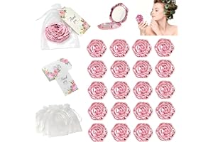 XingFuDM 20 stycken rosor kompakta speglar storpack i rosa, perfekt som souvenir för bröllop, möhippa, presentset perfekt för brudfest, möhippa och söta 16-årsdagar