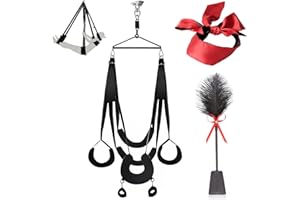 2023 Neu Liebesschaukel Sexschaukel für die Decke,Deluxe Liebesschaukeln mit U-förmiges Sex Kissen und Handschellen & 4 Extra