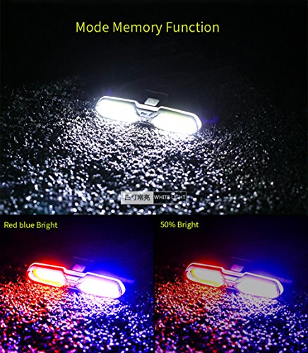 KeepGoo luz trasera de bicicleta,USB recargable 46 ledes superbrillantes, luz trasera COB, Freno de bicicleta de seguridad y luces intermitentes para bicicleta de montaña/bicicleta de carretera