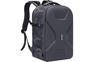 MOSISO Camera Backpack,DSLR/SLR/Mirrorless Photography Camera Bag Camouflage Waterproof Hardshell Case with Tripod Holder&Laptop Compartment Compatible with Canon/Nikon/Sony/DJI Mavic Drone, Gray
