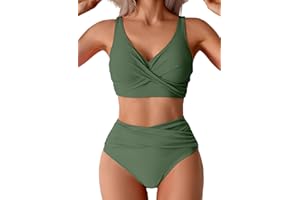 Sangdut Bikini Damen Set Push up High Waist Sexy Triangel Breites Unterbrustband Mit Cups Zweiteiliger Badeanzug Swimsuits