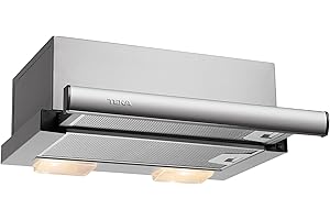 TEKA Campana Extensible Integrada 50 cm, Motor Doble Turbina, 2 Velocidades, 2 Lámparas LED, Extracción Máx. 339 m3/h, Compatible con recirculación, TL1 52