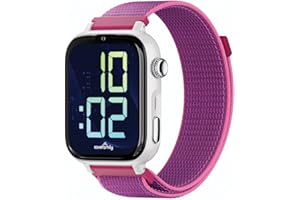 SACEFAMILY SaveFamily SaveWatch Plus 2 | Reloj Inteligente Niño con Localizador GPS, Llamada, Vídeo, Whatsapp, Spotify, App Store | SIM Incluida - Esfera Blanca y Correa de Tela Frambuesa