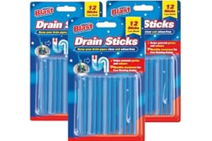 MIGHTY BLAST Commercial Strength Drain Sticks, Pack of 36, Enzyme Drain Cleaner for Sinks, Basins, Bathtubs. Powerful Enzymatic Cleaner Prevents Blockages and Bad Odour | Perfect for Grease, Fat, Food Residue.