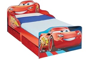HELLO HOME HelloHome Disney Cars Kids Toddler Bed with underbed Storage, Wood, Red, 143 x 77 x 63 cm