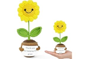 Vicloon Thank You Gifts Knitted Sunflower, Pocket Hug Small Gifts, Positive Little Thank You Gift for Friends, Colleagues and Family