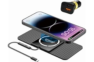 Magnetyczna bezprzewodowa ładowarka samochodowa, polmxs 15 W, kompatybilna z ładowarką samochodową Magsafe, antypoślizgowa, bezprzewodowa podkładka ładująca typu C, z ładowarką samochodową 40 W, do