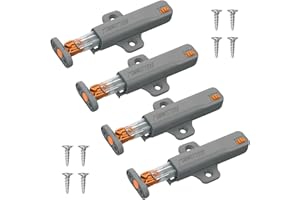 ANMAHE 4 Pack Push to Open Door Catches, Self Closing Push Latch, Heavy Duty Push to Open Latch, Strong 30 N Spring Release Push to Open Latch, Suitable for Kitchen Cabinets Closets Wardrobes Closures