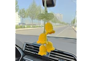 JIRENSH Car Decorations Car Hanging Accessories Cute Car Accessories,Car Accessories For Women,Handmade Knitted Rear View Mirror Pendant Ornament,For Car Ornaments(Five colors to choose from)