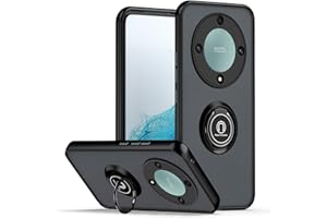 UPLAI Funda para Honor Magic 5 Lite 5G (Magic5 Lite), Antigolpes Ultra Delgado Carcasa con Soporte Magnético Anillo, PC + Suave TPU Bumper Moda Escarchado Estuche Caso.(Negro)